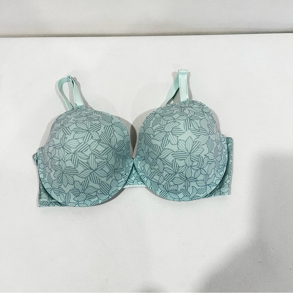 Warner's Bra Mint Green Floral Size 38D Full-Coverage Underwire Lightly Lined - Picture 8 of 11